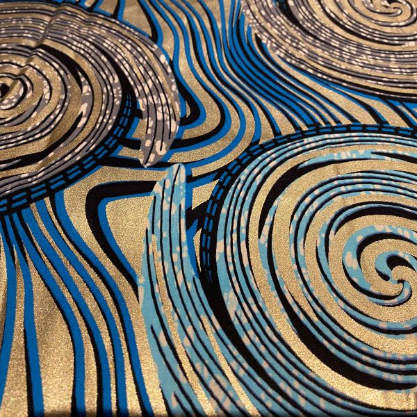 Tissu wax métallisé