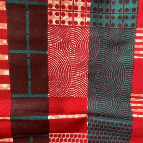 Tissu wax rouge et bleu