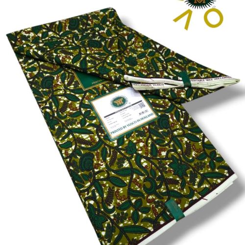 Tissu Wax 100 % coton – Motifs feuilles