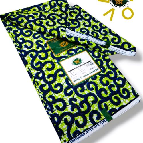 Tissu Wax Vlisco 100% Coton Motifs vert & violet
