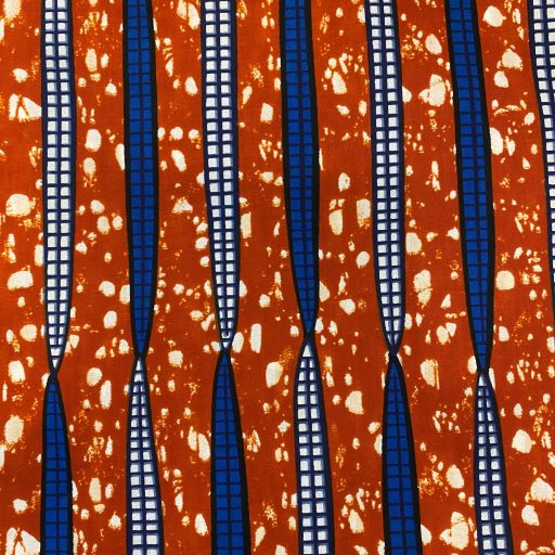 Tissu wax orange bambous