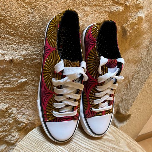 Chaussures baskets en wax